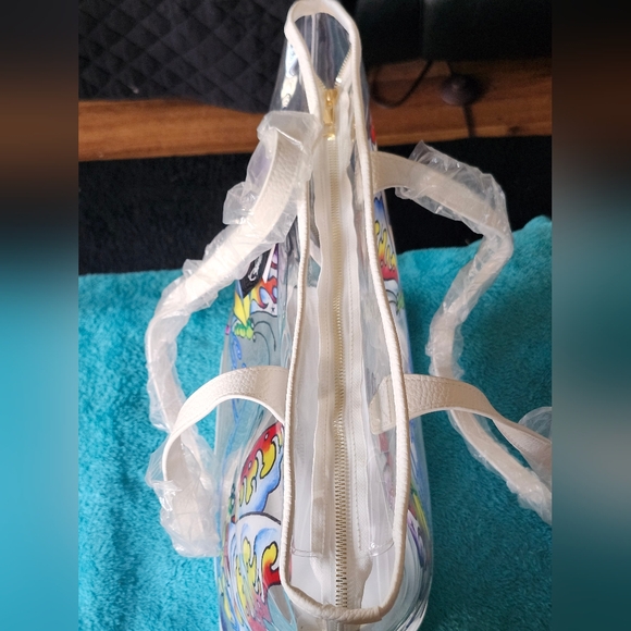 NWT Ed Hardy Clear Zipper Colorful Butterfly Tote - Picture 4 of 8
